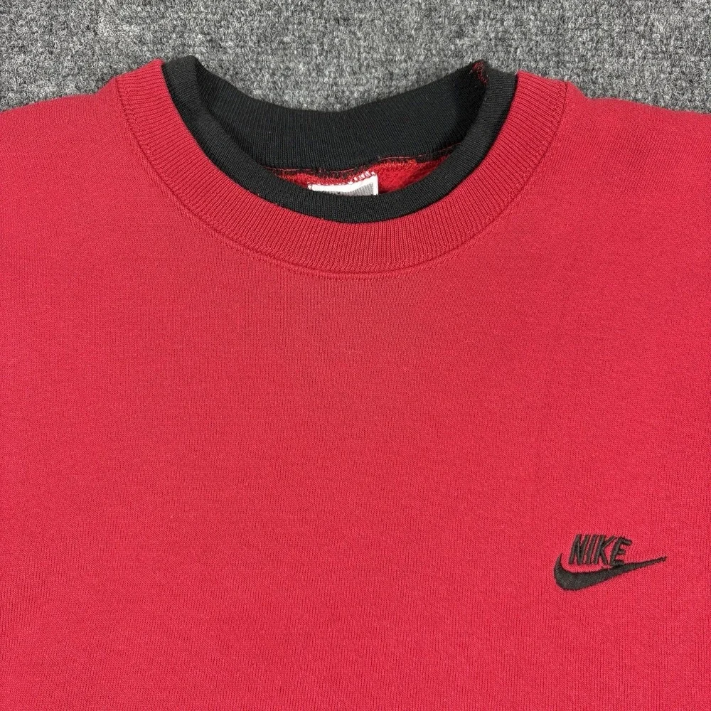 Vintage 80s 90s Nike Men Crewneck Sweater‎ Large Embroidered Pockets Made In USA